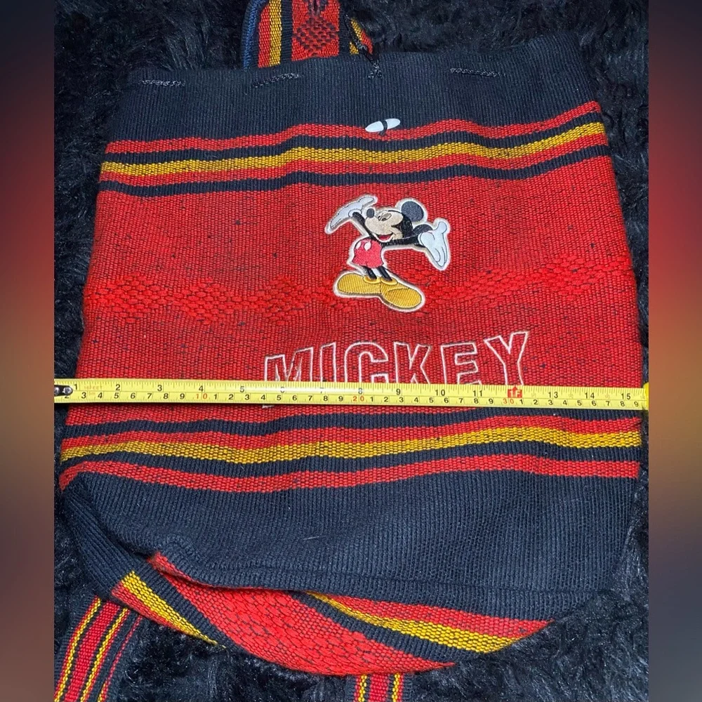 Backpack Disney Mickey Mouse Woven Black Red White Embroidered‎ Patch Wool